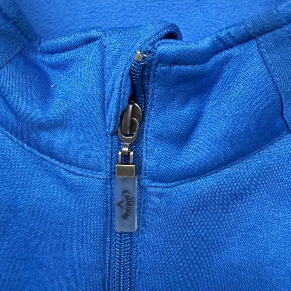 Callaway Mens Blue 1/4 Zip Fleece Lined Pullover Jacket Size Large Golf Active
